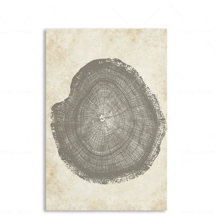Toile Abstraite Cernes d'Arbres – Impression HD