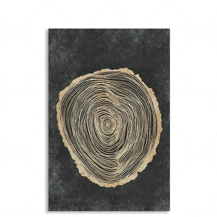 Toile Abstraite Cernes d'Arbres – Impression HD