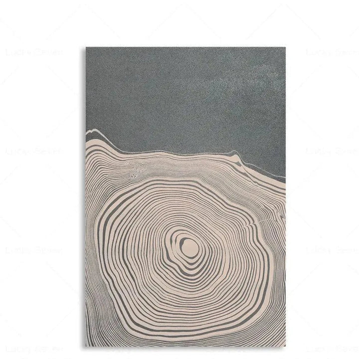 Toile Abstraite Cernes d'Arbres – Impression HD