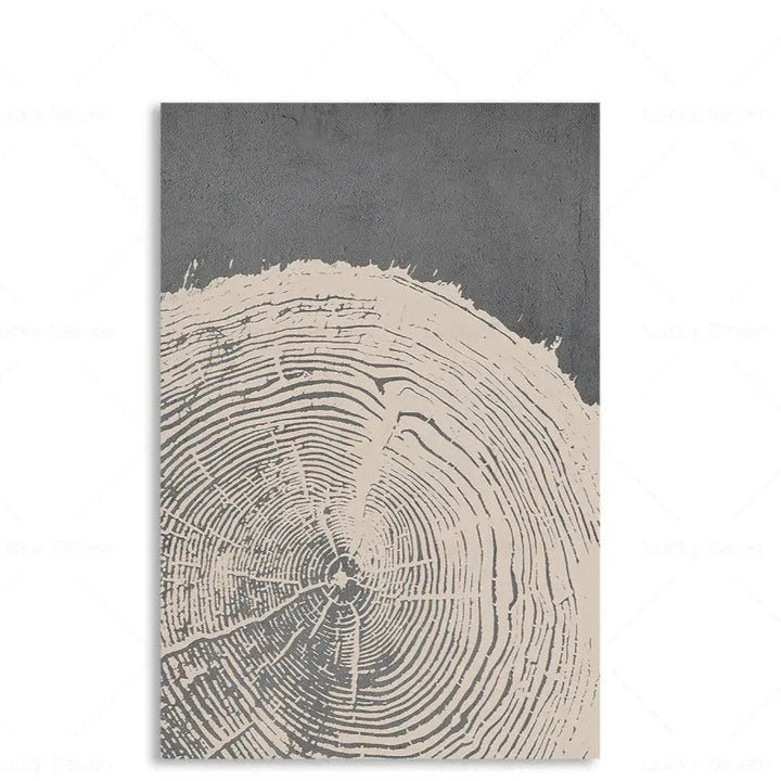 Toile Abstraite Cernes d'Arbres – Impression HD