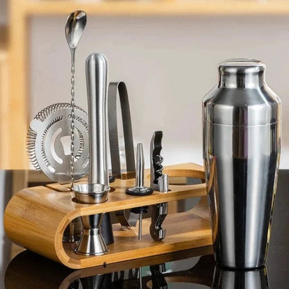 Set de Bar Métallique Luxe – L’art du cocktail à portée de main (10 pièces)