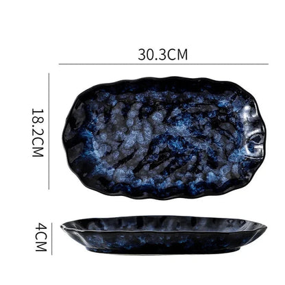 Service de Table Blue Nebula – Élégance Cosmique pour Vos Repas (10 pièces)