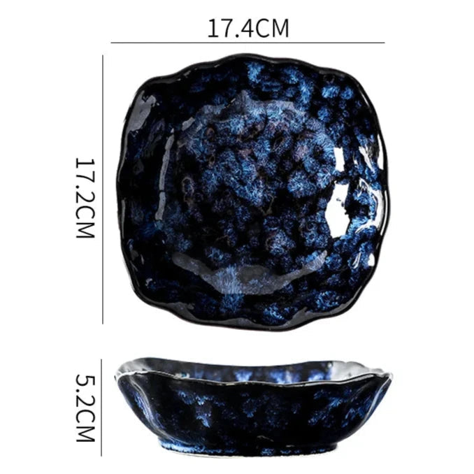 Service de Table Blue Nebula – Élégance Cosmique pour Vos Repas (10 pièces)