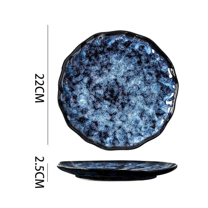 Service de Table Blue Nebula – Élégance Cosmique pour Vos Repas (10 pièces)