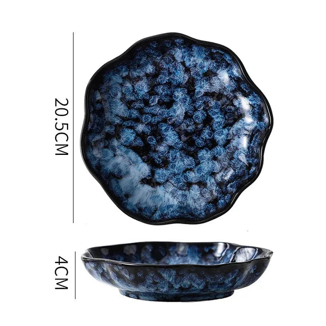 Service de Table Blue Nebula – Élégance Cosmique pour Vos Repas (10 pièces)