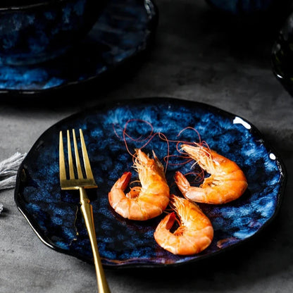 Service de Table Blue Nebula – Élégance Cosmique pour Vos Repas (10 pièces)
