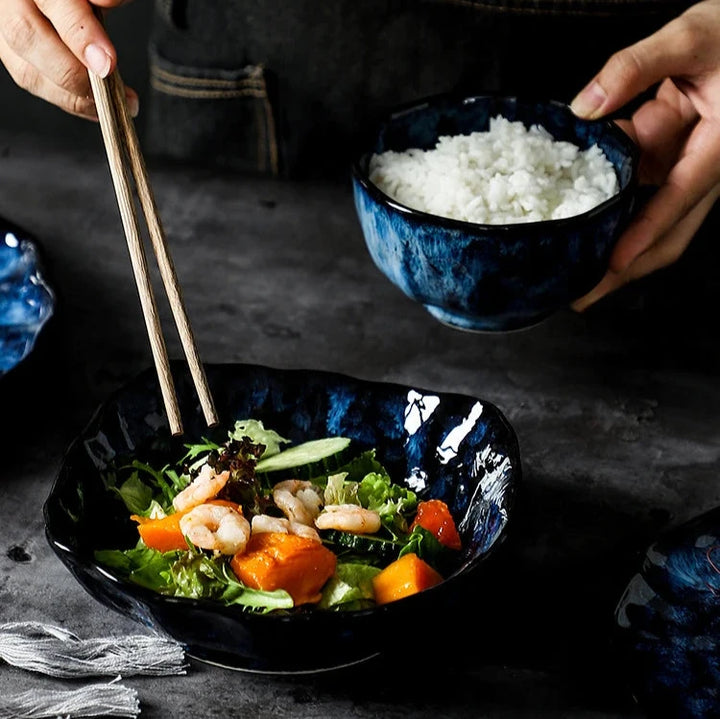 Service de Table Blue Nebula – Élégance Cosmique pour Vos Repas (10 pièces)