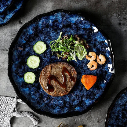Service de Table Blue Nebula – Élégance Cosmique pour Vos Repas (10 pièces)