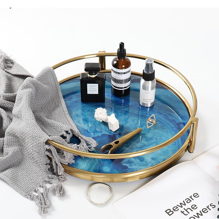 Plateau en Agate Bleue