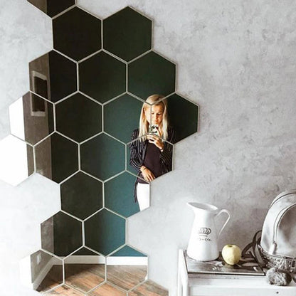 Stickers Miroirs Hexagonaux (Lot de 12)