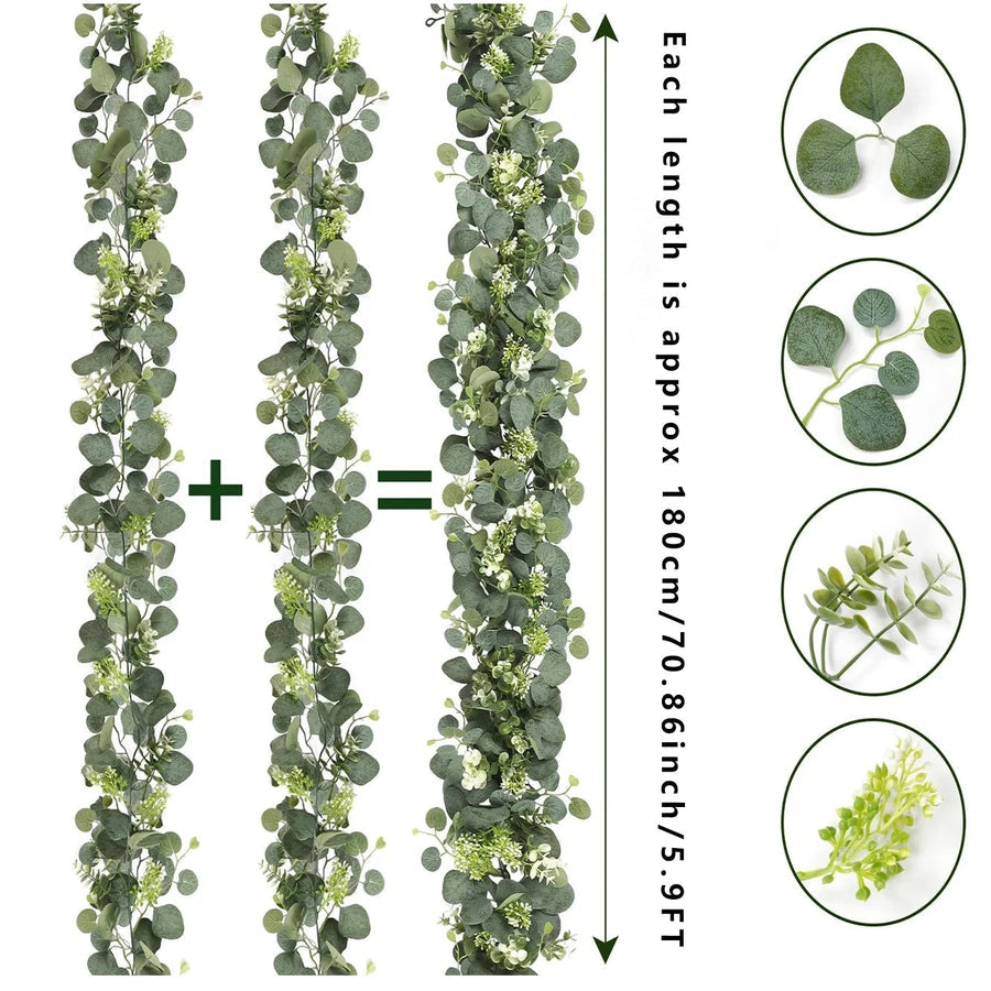 Guirlande en eucalyptus artificiel - Set de 2 pièces