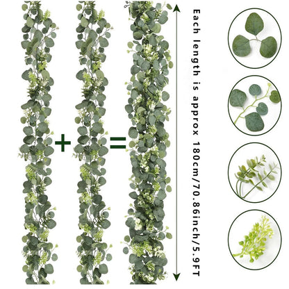 Guirlande en eucalyptus artificiel - Set de 2 pièces