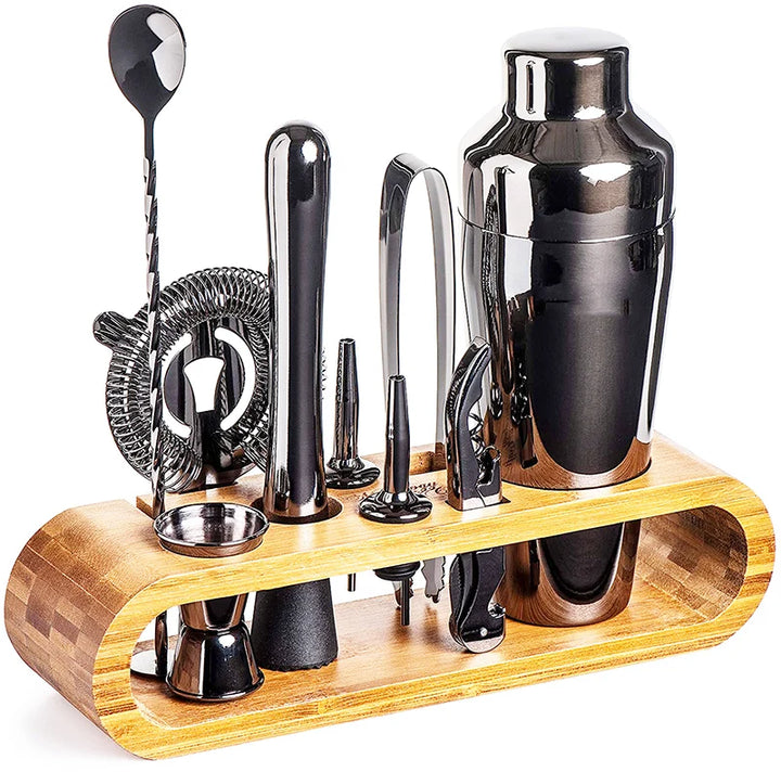 Set de Bar Métallique Luxe – L’art du cocktail à portée de main (10 pièces)