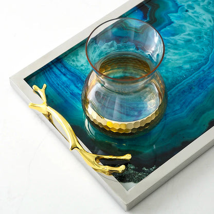 Plateau en Agate Bleue