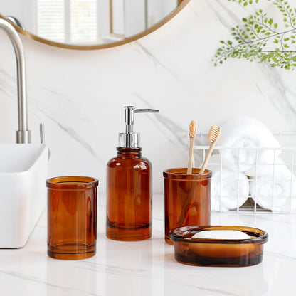 Ensemble de salle de bain 4 pièces Glass Apothecary