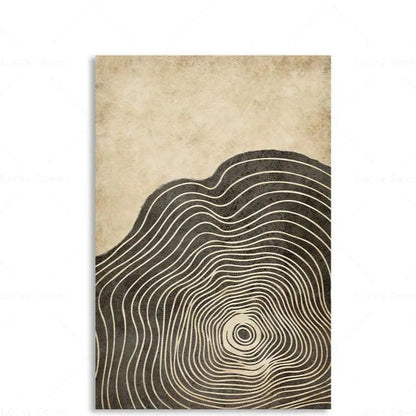 Toile Abstraite Cernes d'Arbres – Impression HD