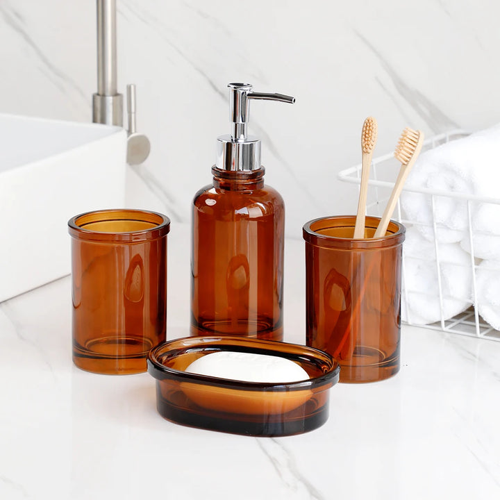 Ensemble de salle de bain 4 pièces Glass Apothecary