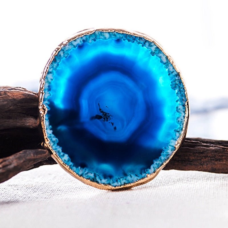 Set de 2 sous-verres en agate bleue