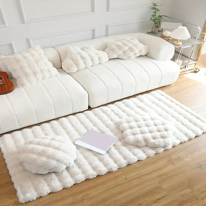Tapis long en fausse fourrure de lapin