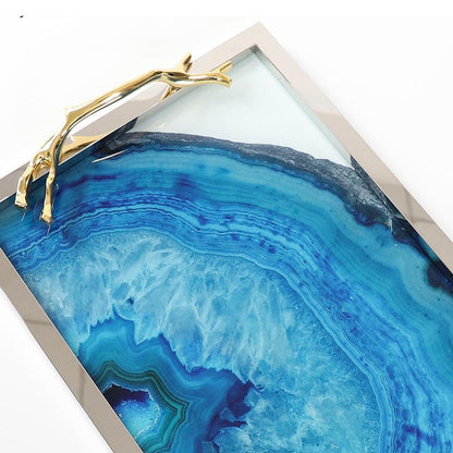 Plateau en Agate Bleue
