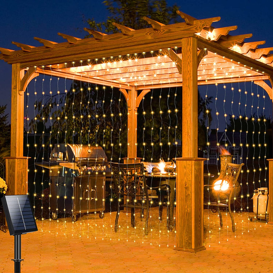 Rideaux lumineux solaires pour extérieur
